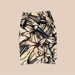 Flower print pencil skirt. Size 12.